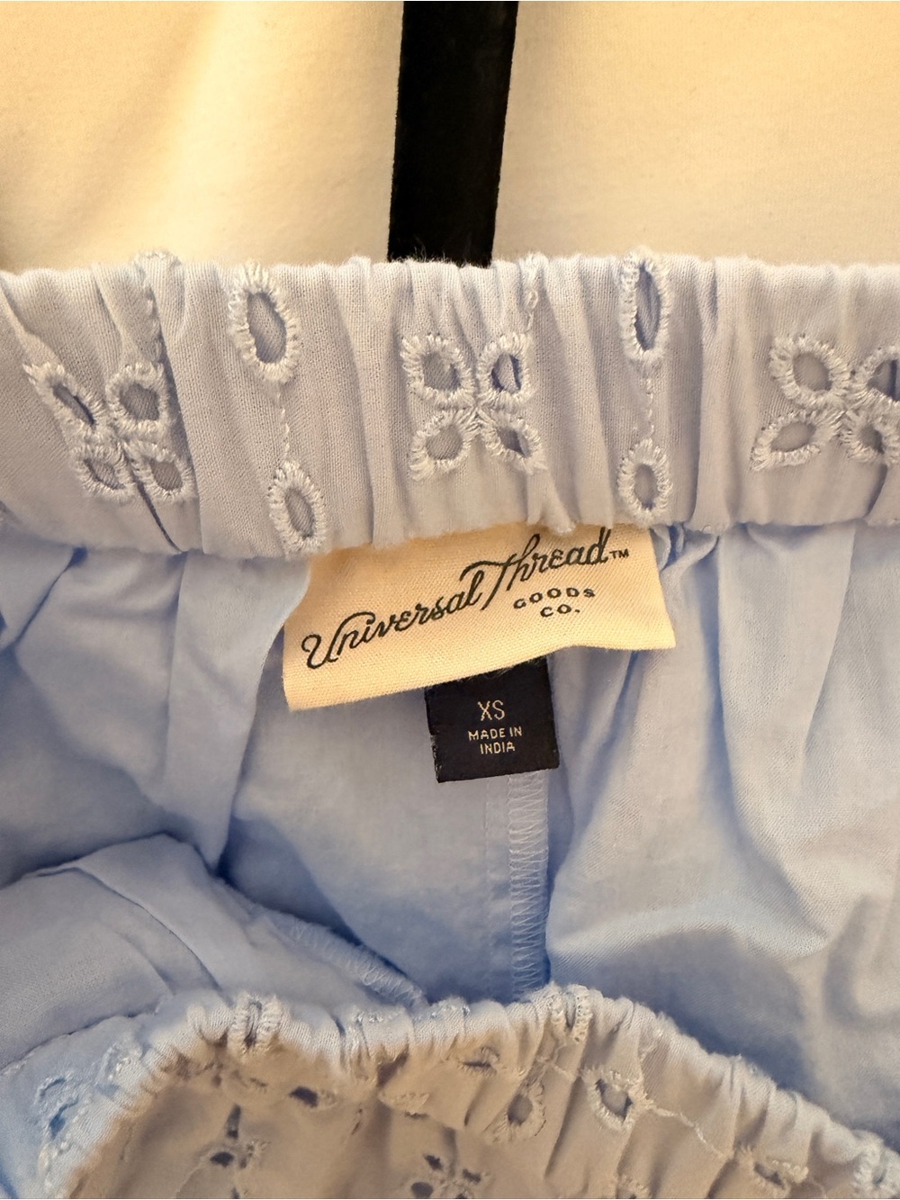 Light Blue Eyelet Set with Smocked Top - Picture 3 of 4